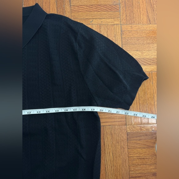 Magaschoni Man Quarter Zip Black Medium Short Sleeve Sweater Polo Top Shirt NWT - Picture 11 of 15